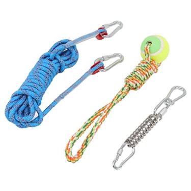 Imagem de Yctze Brinquedos de Corda para Cães Com Poste de Mola - Brinquedo Interativo de Suspensão Bungee Tug para Cães Médios e Grandes, 16,4 Pés - Diversão Durável para Atividades Ao Ar Livre