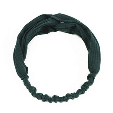 Imagem de Bandanas de cabelo femininas com turbante de nó fofas acessórios listradas sólidas