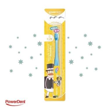 Imagem de Escova Dental Infantil Primeiro Dentinho Mundo Bita Azul Powerdent - Criança de 6 a 24 meses