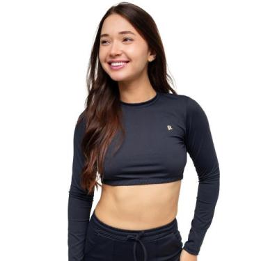 Imagem de Cropped Manga Longa Proteção Uva - Rachele, Preto, P