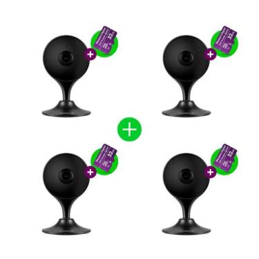 Imagem de Kit Câmera Inteligente Intelbras Black Im3 C com MicroSD 32GB - 4 unid
