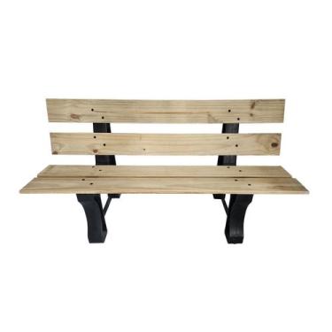 Imagem de Banco Jardim Tábuas de Pinus Marrom 120cm Área Externa - Lanci Madeira