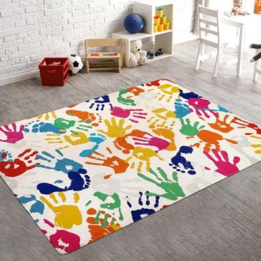 Imagem de Tapete infantil STARUIA Handprints and Pegadas 120x180cm