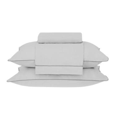 Imagem de Jogo de Cama Queen 180 Fios Buddemeyer Basic Percalle 04 Peças, Cinza 