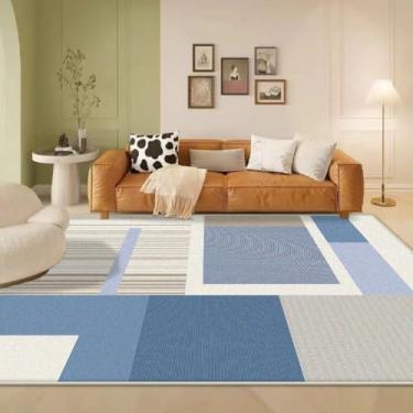 Imagem de Tapetes grandes para sala de estar, estilo simples, antiderrapantes, decoração de quarto, macios, laváveis, para sofá e mesa, fácil de limpar (200 x 300 cm/Flanela - 5)