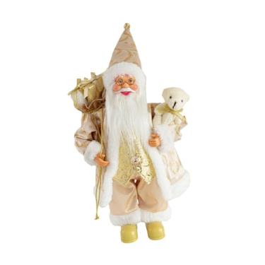 Imagem de Nishiyuenyi Enfeite de Natal com Estatueta de Papai Noel, Boneco de Papai Noel, Lembrancinha de Festa, Decoração Natalina para Sala de Estar, Prateleira Ou Mesa D, Segure o urso