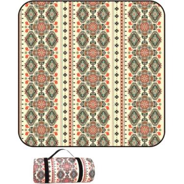 Imagem de Manta De Piquenique Extra Grande 300x300, Dobrável E Portátil, à Prova D'água, Carpete Grosso De 3 Camadas Para Barracas Grandes Com Alça De Transporte Para Camping, Parque E Jar, D