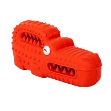 Imagem de Brinquedo de mastigar para cães, jacaré de borracha, brinquedo interativo para cachorros, pequenos, médios, grandes, dentição