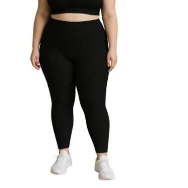 Imagem de Calça Legging Fitness Cintura Alta Cirrê 3D Plus Size Feminino Laura-Feminino