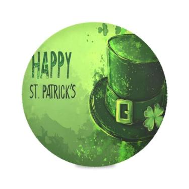 Imagem de Wassud Jogo americano chapéu de dia de São Patrício tapetes de mesa redondos para cozinha e jantar tapetes laváveis resistentes ao calor decoração de mesa 39 cm