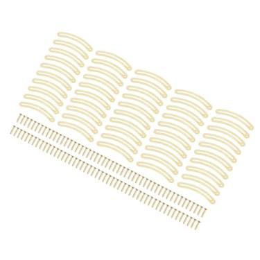 Imagem de KUIDAMOS Kit de Dobradiça de Suporte para Tampa Recurvada, Macia, para Caixa de Madeira, Estojo de Joias, Estilo retrô, Móveis para Casa, 100 Peças, 6,7x1cm para Exibição (Amarelo)