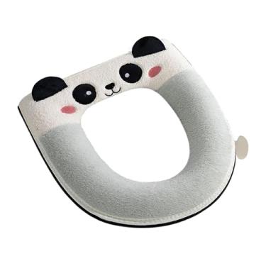 Imagem de Almofada de assento de vaso sanitário | Almofada de panda de desenho animado para o inverno - Almofada de penico de pelúcia - para casa, hotel, enfermagem, chuveiro, apartamento, quarto de crianças