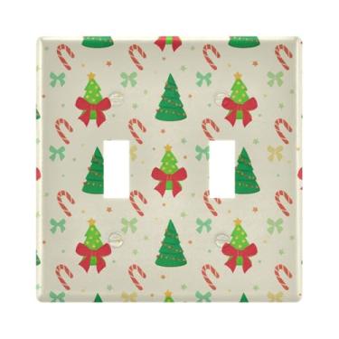Imagem de Burbuja Capa de placa de parede para interruptor de luz de árvore de Natal, placa decorativa de parede, parafusos incluídos, 2 faixas