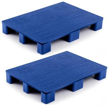 Imagem de Vercraft Palete de plástico de 2 peças para armazenamento de porão fácil empilhamento de paletes de piso leve para sala de piso supermercado armazém de Natal, suporta até 907 kg (80 cm C x 61 cm L x