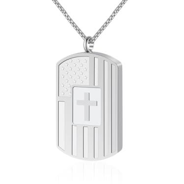 Imagem de Dletay Colar de cremação para cinzas escudo urnas pingente cinzas suporte de cinzas joia de cremação memorial de aço inoxidável para mulheres e homens, Aço inoxidável, Sem Pedra Preciosa