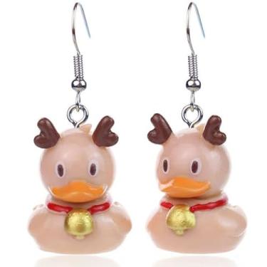 Imagem de Brincos fofos de pato de desenho animado para mulheres e melhores amigas - designs divertidos de resina com vários estilos, para uso casual e presentes, Acrílico, Sem pedra preciosa