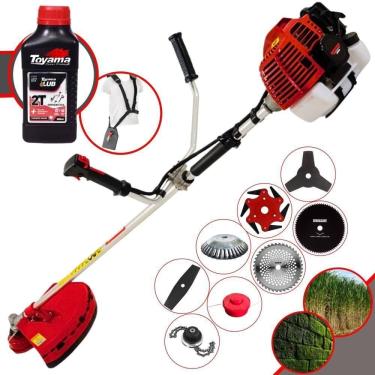 Imagem de Roçadeira Kawashima Kw43l À Gasolina 43c 1,7hp + Faca 2 Pontas + Faca 40 Dentes + Faca 80 Dentes + Trimmer + Escova 38c