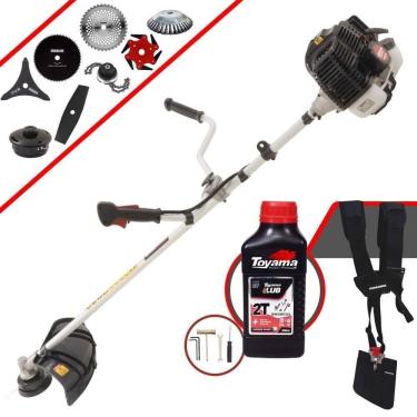 Imagem de Roçadeira Kawashima Kw43le À Gasolina 43cc 1,7hp + Faca 2p + Faca 40d + Faca 80d + Faca 6p + Escova 38c + Trimmer + Óleo