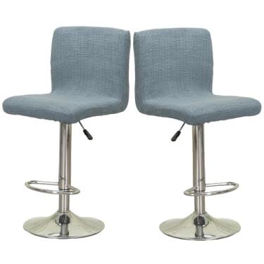 Imagem de Eco-Ancheng Conjunto de 2 capas de banco de bar com altura de balcão, bancos de bar giratórios, capas elásticas para balcão, banco alto para banco de bar, para cozinha, bar, café, 42