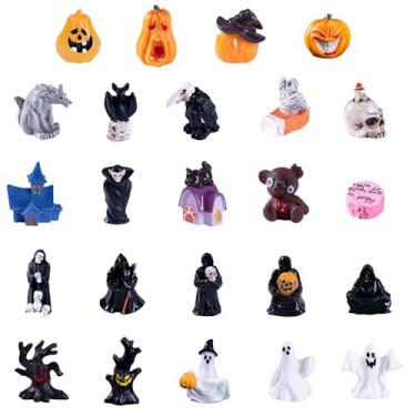 Imagem de 97 peças de mini enfeites de estátua de resina, decorações de Halloween, presentes de Páscoa, adereços de micro paisagem, decoração de pátio, embelezamento de bonsai, paisagismo de casas