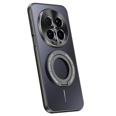 Imagem de LYJSMGZ Capa magnética para Huawei Honor Magic 8 Pro/Magic 8, proteção de câmera com tudo incluído, capa de telefone antiderrapante fosca com suporte giratório de 360°, preto, Majic 8
