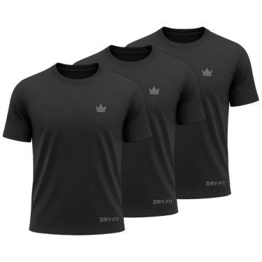 Imagem de Kit 3 Camisetas Dry Masculina Treino Academia Corrida Ciclismo Beach Tenis UV Rei do Esporte-Masculino