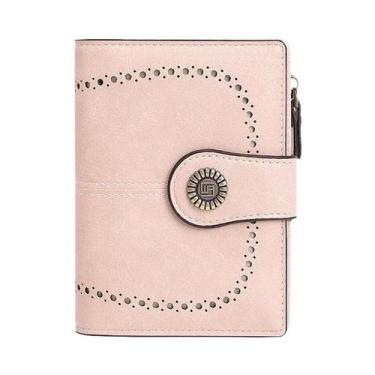 Imagem de Carteira Retro Anti-Furto RFID Para Mulheres Com Zíper, Fecho E Compar