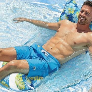 Imagem de Boia Colchão Inflável Piscina Grande Rede Adulto Praia Verão (AZUL)