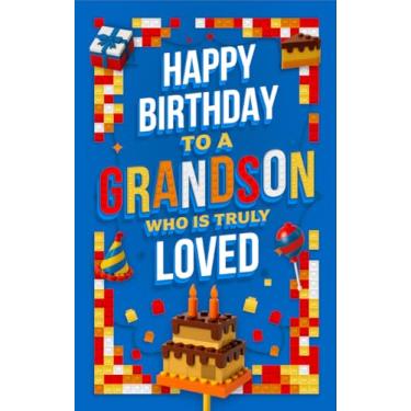 Imagem de Prime Greetings Cartão de aniversário de neto, feito nos EUA, cartolina grossa com envelope premium embalado em um envelope de apresentação reutilizável, ecológico, 12,7 cm x 19,7 cm