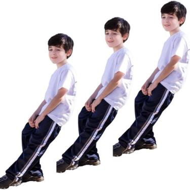 Imagem de Kit 3 Calças Masculina Infantil Tactel Agasalho Inverno 271 - J94 Conf