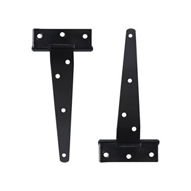 Imagem de 2 peças de 15,2 cm em forma de T de ferro à prova de ferrugem dobradiça de galpão leve, dobradiça de porta, dobradiças, dobradiças, dobradiças