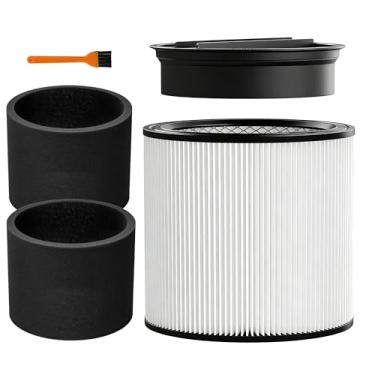 Imagem de Filtro de substituição 90304, capa de espuma 90585 compatível com filtro shopvac 90304 90350 90333 90585, serve para a maioria dos aspiradores de pó secos úmidos de 5 galões ou mais (1 filtro + 1