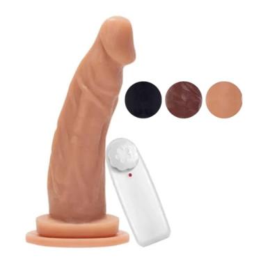 Imagem de Prótese Maciça Com Vibro E Ventosa 16 X 3,4Cm Brinquedo Erótico Consolo Vibratório Realista VVN13 (PRETO)