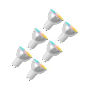 Imagem de Lâmpada LED Inteligente GU10 Zigbee RGBCW Regulável Controle Por Voz T