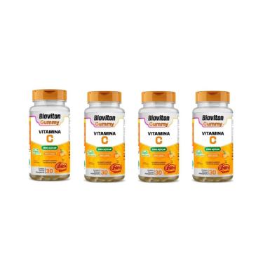 Imagem de Kit 4 Bioviton Gummy Vitamina C Unilife 4x30 Gomas Sabor Laranja-Unissex
