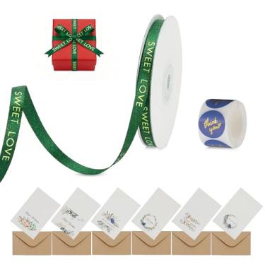 Imagem de Fita de cetim verde fitas de tecido sólido, fita impressa de 9,5 cm x 25 metros para artesanato, decoração de casamento, acessórios DIY, costura, embalagem de presente, buquê de dia dos namorados