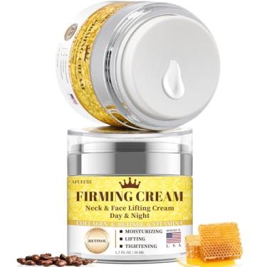 Imagem de Creme hidratante facial 3% retinol, creme firmador de pescoço antienvelhecimento com colágeno, creme facial para dia e noite com ácido hialurônico, levanta e aperta rugas para mulheres e homens