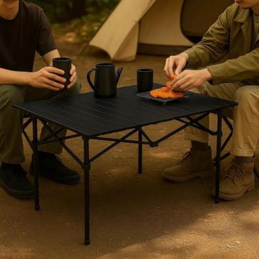 Imagem de Mesa Dobrável Portátil Camping Praia Pescaria Pequenique Comer Servir 