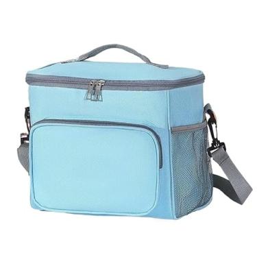 Imagem de Bolsa Térmica Grande Portatil Marmita Viagem Com Alça(Azul Claro)