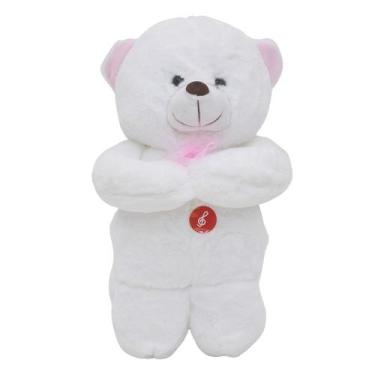 Imagem de Urso Laço Rosa Rezando Pai Nosso 28cm - Pelúcia - Infinity Presentes