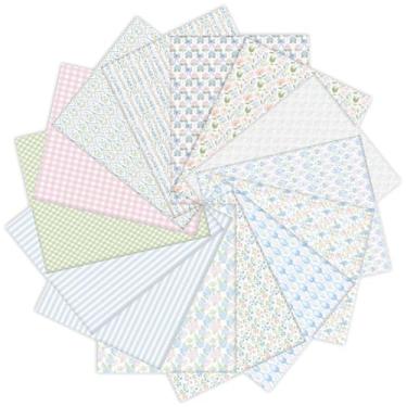 Imagem de Tegeme 14 pacotes de tecido de algodão floral 45,7 x 55,8 cm, pacotes de quartos de gordura, quadrados, multicoloridos, acolchoados, materiais de patchwork impressos para costura, bricolage