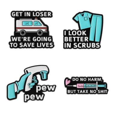 Imagem de Conjunto de alfinetes de broche Creative Medical Funny Blouse Pins - Y