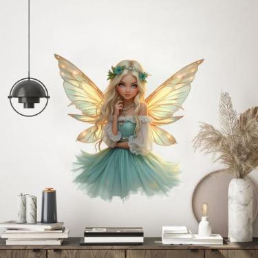 Imagem de Adesivos de parede Fairy Butterfly Fairy PVC autoadesivos - yiweisai