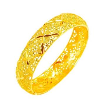 Imagem de Pulseira banhada a ouro esculpida oca para mulheres 25g - yiweisai