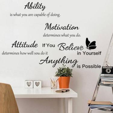 Imagem de Adesivos de parede Motivational Ability Quote PVC 30x60cm - yiweisai