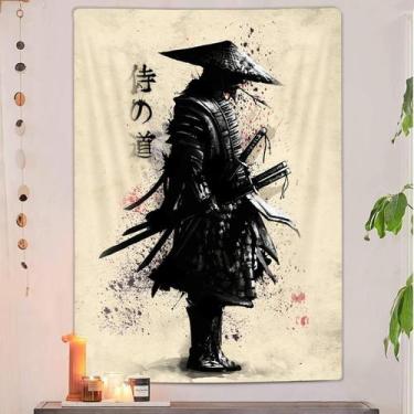 Imagem de Tapeçaria para pendurar na parede Samurai Japanese Warrior 150x130cm -