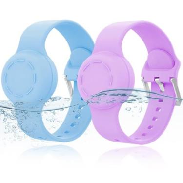 Imagem de Pulsera impermeable para AirTag 2 unidades para niños KAHADI púrpura/a