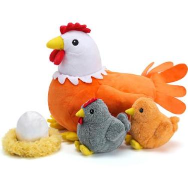 Imagem de Brinquedo de pelúcia de frango com galinheiro e 2 garotas - Gloome Sto