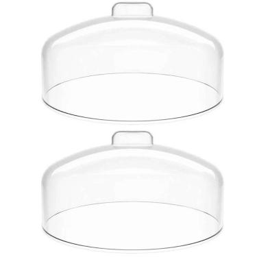 Imagem de Kit 2 Cúpulas para Prato de Bolo Natural Tampa Plástico 31cm Haus Concept