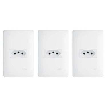 Imagem de Tomada 2p+T 20a/250v com placa 4x2 Fame Habitat - Kit 3 un